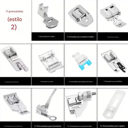 Kit Pies Prensatelas Máquina Coser Familiar X 11 Psz