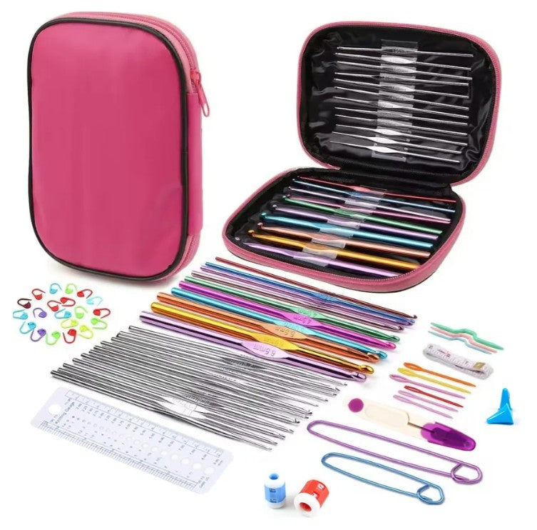 Kit Crochet Bordado A Mano Portatil 52 Psz