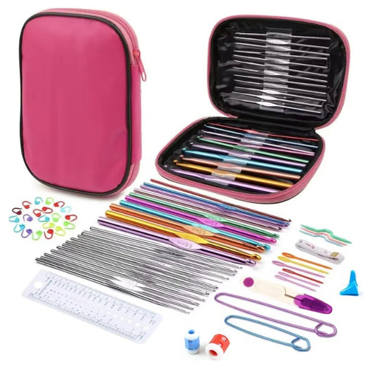 Kit Crochet Bordado A Mano Portatil 52 Psz