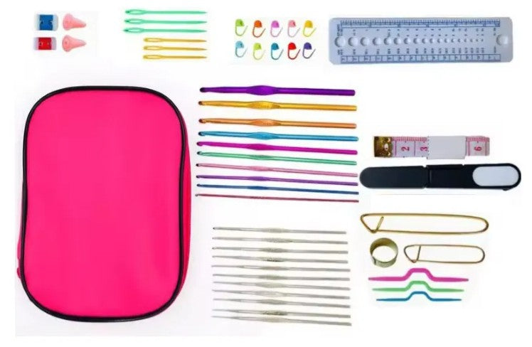 Kit Crochet Bordado A Mano Portatil 52 Psz