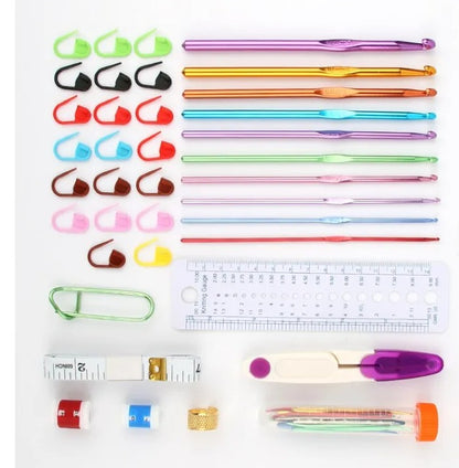 Kit Crochet Bordado A Mano Portatil 52 Psz