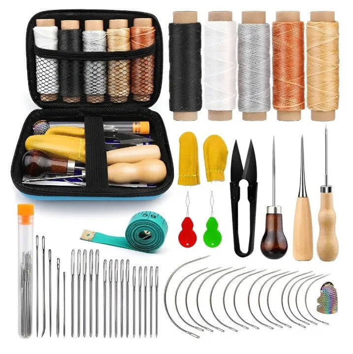 Kit Para Cuero Costura Portatil Y Tapicería X 50 Piezas