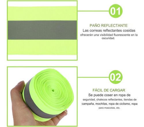 Correa Reflectiva Confeccion Con Cinta Base Tela 5cm X 100m