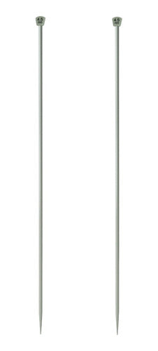 Par De Agujas De Aluminio Tejer En Dos X35cm