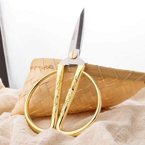 Tijera Costura Pequeña Bisutería Tela Estilo Vintage Dorada