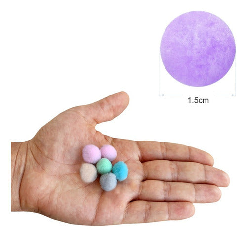 Pompones Para Manualidades 15mm X1000 Und Colores Surtidos