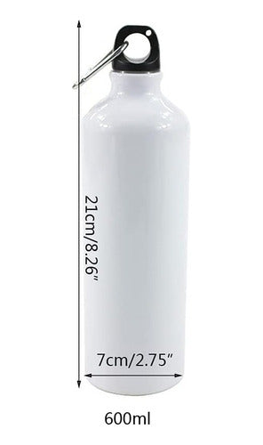 Caramañola Metalica 500mlbotella Termo Sublimar Blanco 6 Und