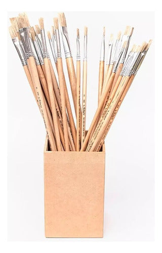 Kit De Pinceles Cerda Plana X12 Unidades
