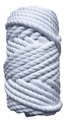 Hilo De Algodón Para Tejer Macramé 6mm Blanco
