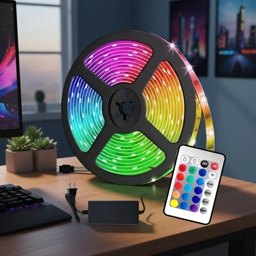 Cinta Led Ibek 5m Rgb Multicolor Con Control Dimeable Ip64