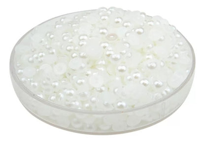 Media Perlas Plasticas Abs Natural Para Pegar 6 Mm X 400 Und
