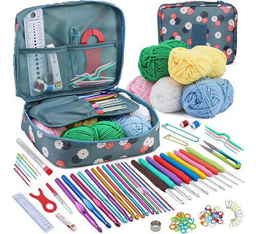 Kit De Agujas De Ganchillo Y Accesorios Para Tejer Azul marino