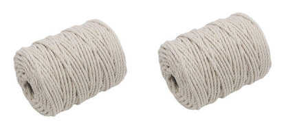 2 Hilos De Algodón Para Tejer Macramé 6mm Beige