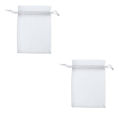 Bolsa De Organza 12cmx 9cm Paquete X 25und Blanco Organza