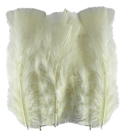 Plumas Para Decoración Paquete 50 Unidades Beige