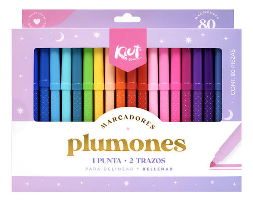 Plumones Marcadores Lettering Lavables Kiut X 80 Und Violeta