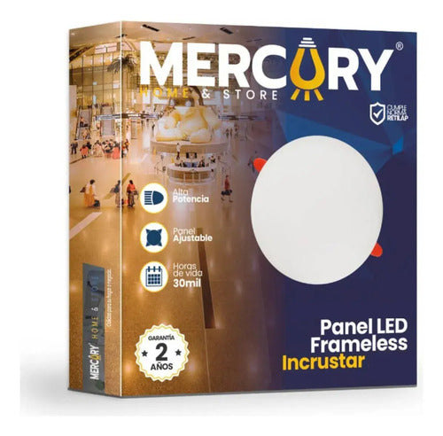 Panel Led Frameless De Incrustar Redondo 9w X6 Und