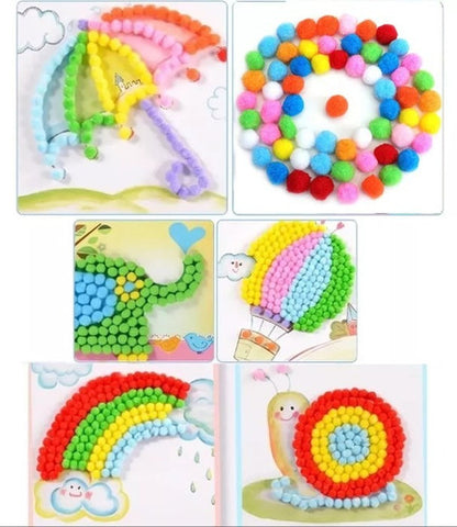 Pompones Para Manualidades Neon 15 Mm X1000 Und Colores Surtidos