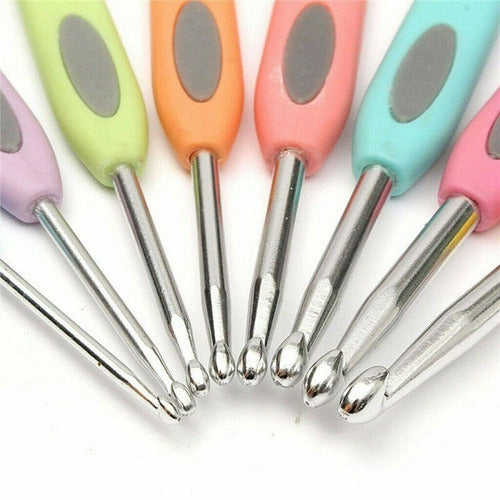 Juego De 8 Agujas Crochet Para Tejer Mango Plano 2.5mm-6.0mm