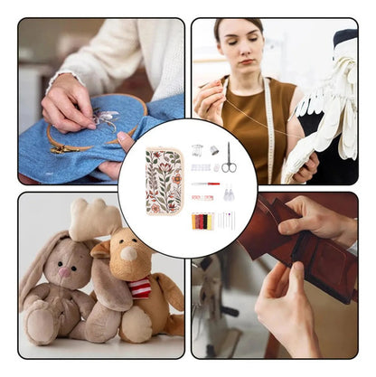 Kit Mini De Costura Completo Viajero 58 Piezas Beige