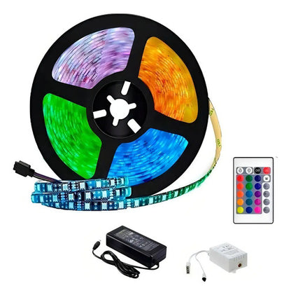 Cinta Led Ibek 5m Rgb Multicolor Con Control Dimeable Ip64
