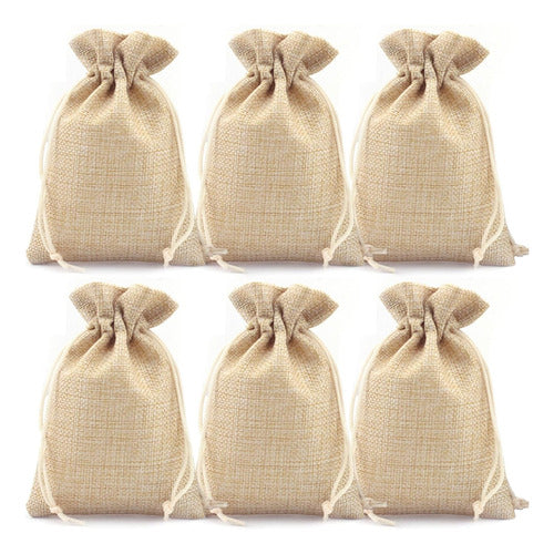 Bolsas Costales Yute Con Cordón Dulceros Regalo 13x18cm X 200 Unid