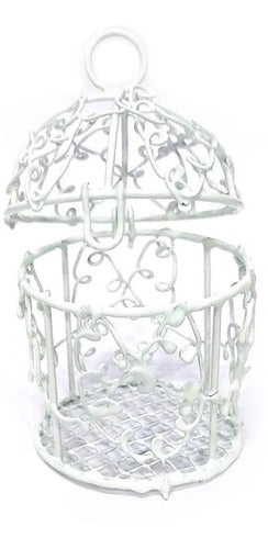 Mini Jaula Redonda Blanca Souvenir Decoracion X 12 Und