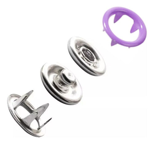 Broches A Presión Metálicos 9.5mm Para Ropa Tela X 100 Und