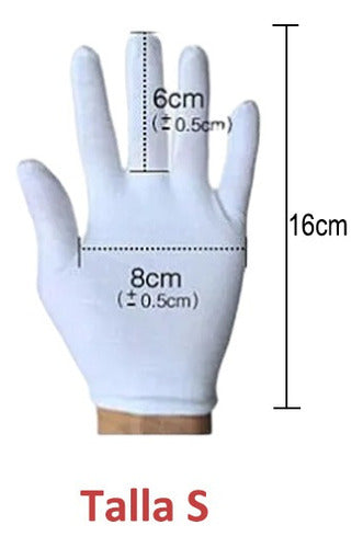 Guantes Blancos O Negros Algodon Todas Las Tallas X 1 Par Talla S