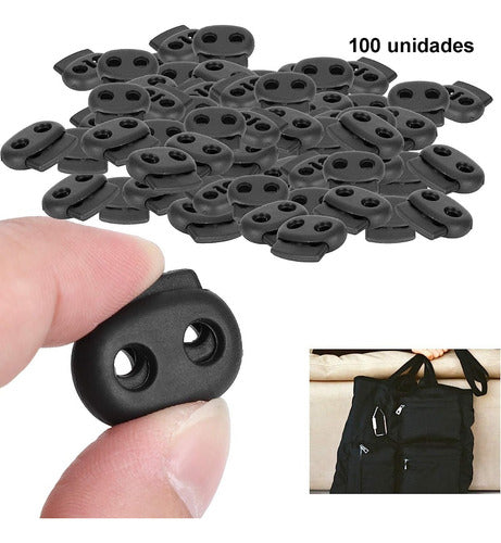 Tancas Plásticas Dobles Para Cordones Sudadera  X 100und