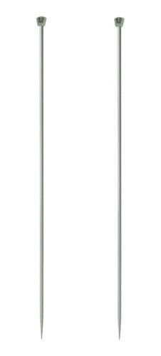 Par De Agujas De Aluminio Tejer En Dos X35cm