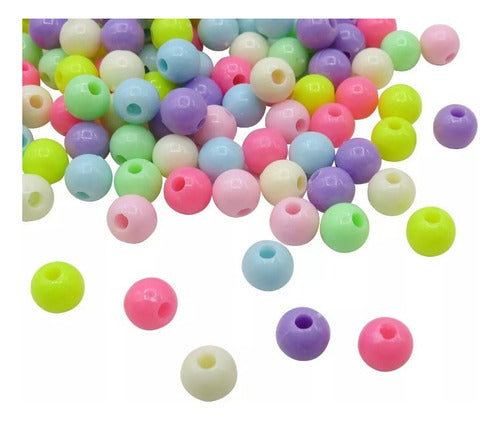 Perlas Plasticas Colores Pasteles Infantiles 50 Grs X500 Und