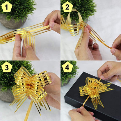 Moños De Regalo Mediano Organza Irizado Navidad 20 Und