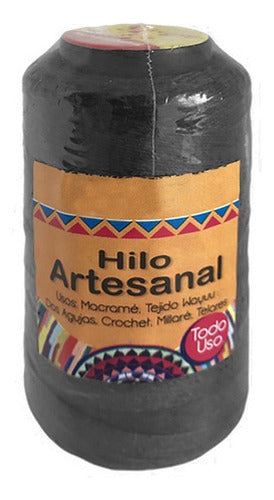 Hilo Artesanal Tejido Macrame Wayuu Telares 2.5mm X 100gr Negro