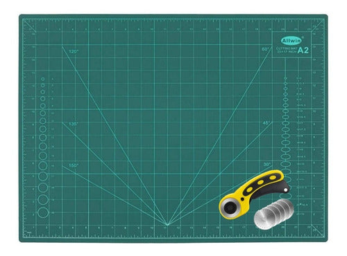 Tabla De Corte A2 60x45 Cm+ Cortador Cutter 45mm Y Repuestos