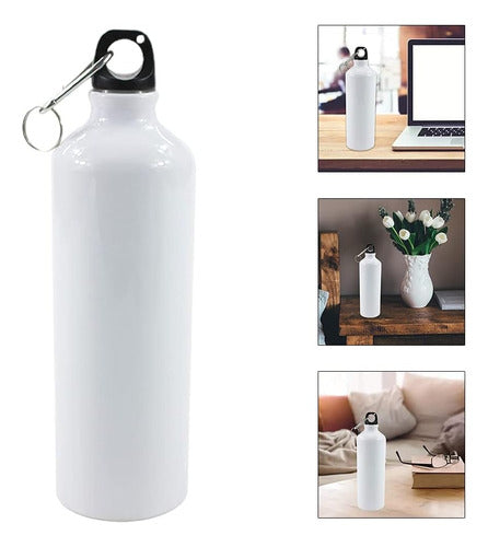 Caramañola Metalica 500mlbotella Termo Sublimar Blanco 6 Und