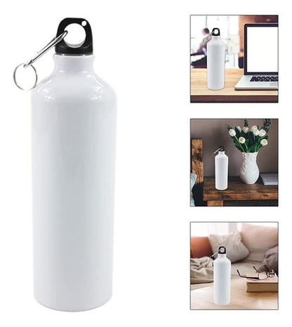 Caramañola Metalica 500mlbotella Termo Sublimar Blanco 6 Und