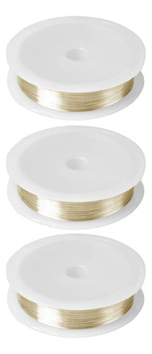 Rollo Alambre Acero Color Oro 50 Metros De Cal 0.4mm. 3und Oro