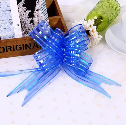 Moños De Regalo Mediano Organza Irizado Navidad 100 Und