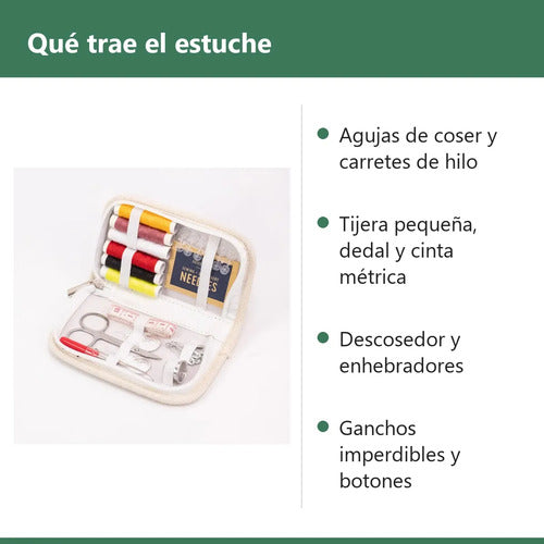 Kit Mini De Costura Completo Viajero 58 Piezas Beige