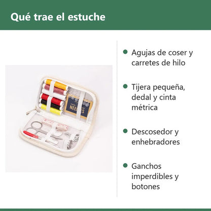 Kit Mini De Costura Completo Viajero 58 Piezas Beige