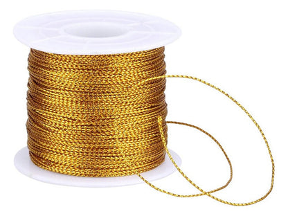 Hilo Dorado O Plateado 2mm Para Manualidades Rollo X 50 Mts