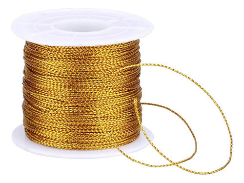 Hilo Dorado O Plateado 2mm Para Manualidades Rollo X 50 Mts Dorado