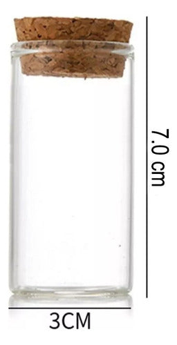 12 Tubos De Vidrio Transparente De 35 Ml Con Tapón De Corcho