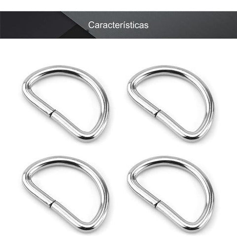 Hebillas Argollas Anillos Forma D 25mm X 100 Und