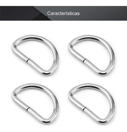 Hebillas Argollas Anillos Forma D 25mm X 100 Und