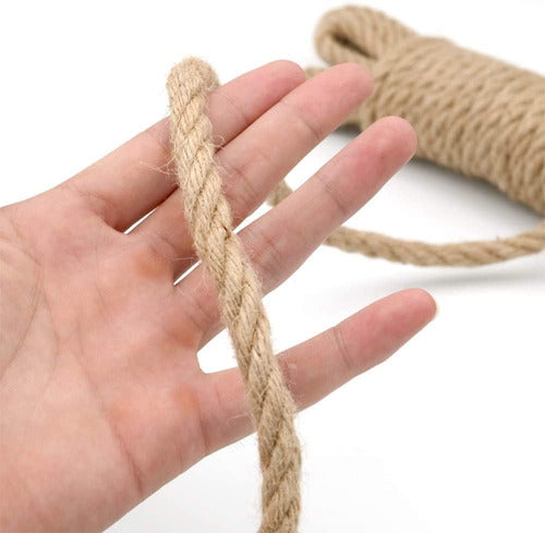 Cuerda De Yute Natural Resistente 10 Mm X 10 Mts Decoración