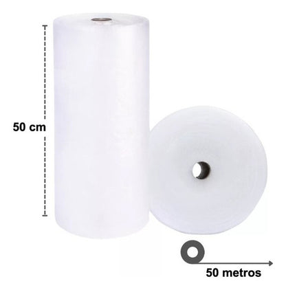 Rollo Plastico Papel Burbuja Embalaje 50cm X 50mts