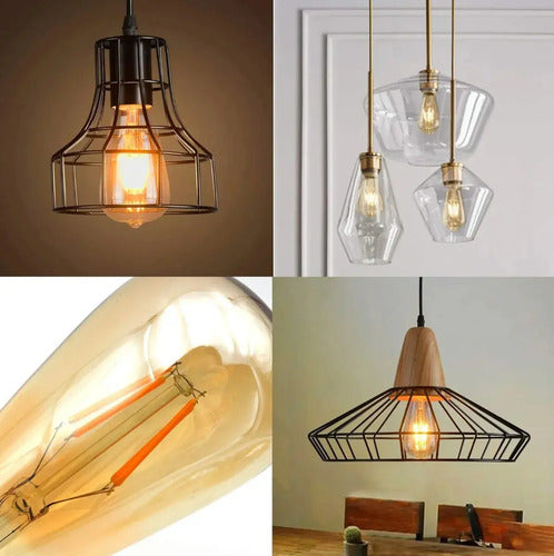 6 Bombillos Vintage Led 4w 2700k 400lm Edison Pera 100-130v Luz Cálida