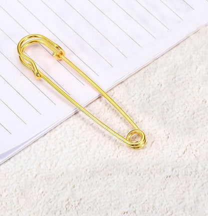 Gancho Grande Alfiler De Seguridad Dorado Falda 7,5cm X10und